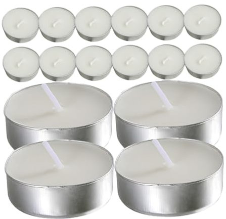 TOGEVAL 100pezzi Candele Tealight Rotonde Senza Fumi Candele Aromatiche Multi-funzione Per Matrimonio e Decorazioni Festive Elegante Per Atmosfere Romantiche e Occasioni Speciali