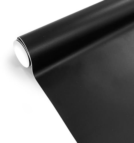 CompraFun Auto Folie Schwarz Matt, Autofolie 30 x 300cm Selbstklebend Schutzfolie, Car Wrapping Folie Blasenfrei, Lackschutzfolie für Auto, Motorrad, Fahrrad