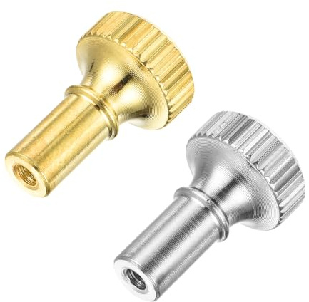 QUARKZMAN 2Pcs Pulsante Accensione/Spegnimento Lampada Sostituzione Interruttore Lampada Ottone Estensione Pulsante Interruttore Lampada Lunghezza 19mm per Presa Lampada, Oro, Argento