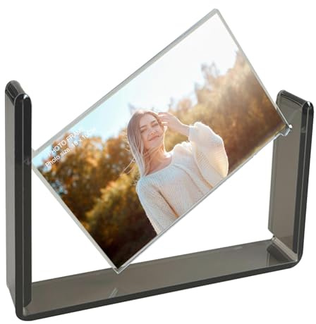 Rotierende Acrylbilderrahmen - transparenter doppelseitiger Fotorahmen 10,2 X 15,2 Cm, Vertikaler horizontaler Bilderrahmen | Acrylrahmen für Schreibtisch, rotierende Fotocollage-Halterung, Dec