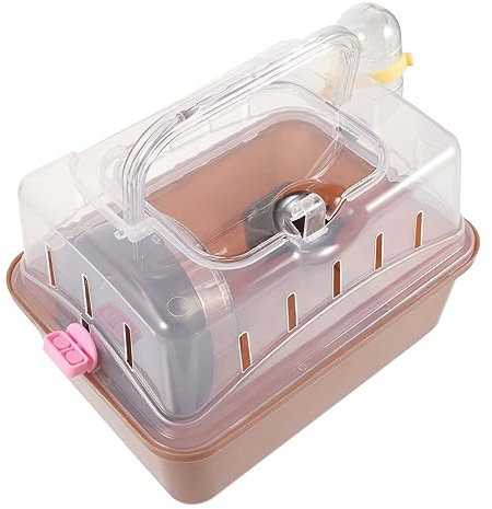 Toddmomy Tragbare Hamster Transportbox Aus Kunststoff Mit Rundum-dachfenster Kleiner Hamsterkäfig Für Unterwegs Sicherer Kleintierkäfig Für Ausflüge Und Reisen
