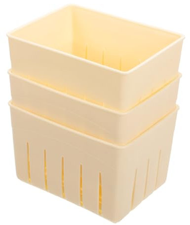 FUNOMOCYA 3pcs Household Tofu Press Mould and Cheese Press Tool Plastic Kitchen Bean Curd Presser DIY Tofu and Cheese Making Lid 140x105x95mm for Home Use