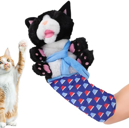 Générique Cat Wrestling Puppet, Marionnette de Lutte pour Chat, Peluche Marionnettes à Main Interactives, Jouet de Lutte pour Chats, Gants de Jeu D'intérieur pour Chat