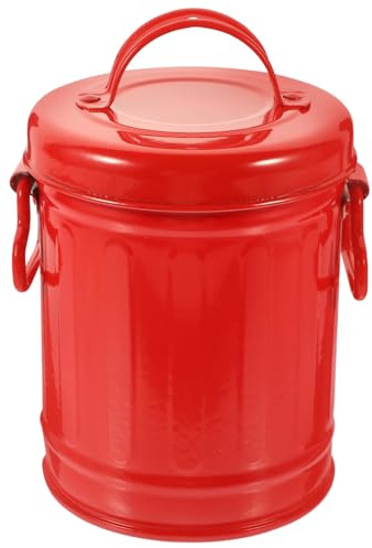 Gatuida Mini Poubelle de Bureau Design Délicat et Fonctionnel en Fer avec Couvercle, Porte-stylo Robuste et Créatif, Rangement Compact pour Maquillage et Bureau