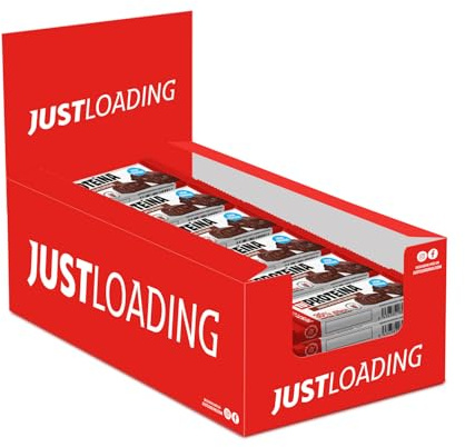 JustLoading Barrita Proteica sabor chocolate extremo – 31% proteína – Low Sugar y sin aceite de palma – Recuperación muscular y snack saludable para deportistas (12 × 30g)
