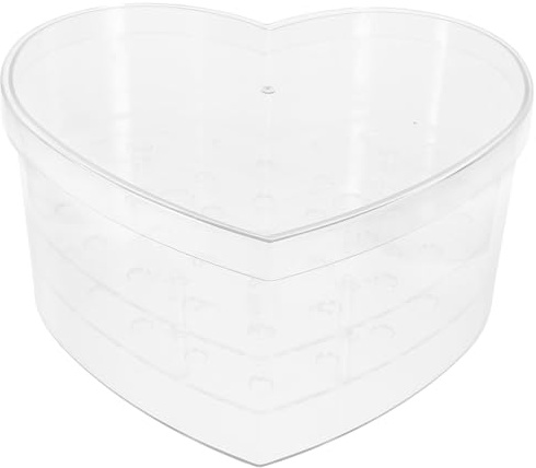 jojofuny Centrotavola Porta Composizioni Floreali in Acrilico Trasparente a Forma di Cuore, Scatola Portafiori Grande 33 Fori per Decorazioni Matrimonio e Festa, Custodia per Fiori Eterni