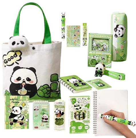Fournitures Scolaires Pour Les,Panda Avec Broche Et Porte-Clés | Sac Toile Portable École Collège Ét