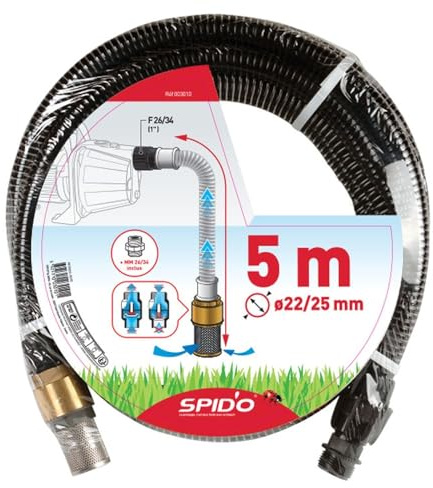 SPID'O - Kit d’aspiration 5 m Ø22/25 mm avec clapet anti-retour laiton