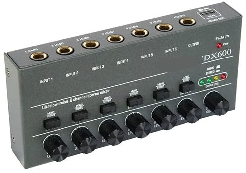 Mesa Mezclas, Mezclador de línea Mini mezclador sonido Fuente alimentación DC5V audios fácil operación