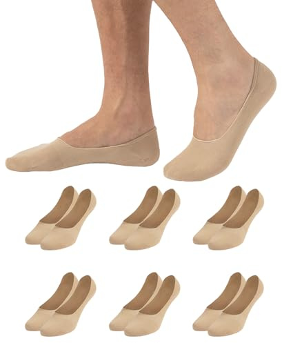 CALZITALY 6/12 Paires Protège Pied Invisible Unisexe, Chaussettes Invisibles en Coton, Protège Pieds en Coton, Socquettes Homme, Made in Italy (39-42, 6 Paires - Chair)