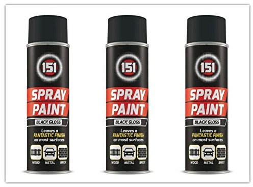 (Pack of 3) - BLACK GLOSS Spray Paint 250ml - By PAJEE ™