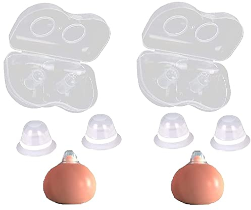 CareforYou 2Pair Nipple Corrector for Flat Inverted Nipples Silicone with Clear Case
