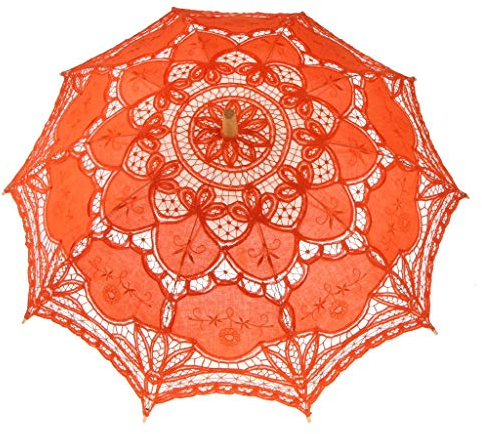 Tubayia Damen Sonnenschirm Spitzenschirm Brautschirm für Hochzeits Dekoration Fotorequisiten