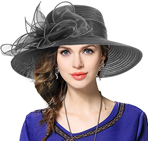 VECRY Damen Oaks Derby Kirche Taufe Kleid Tea Party Hochzeit Sonnenhüte