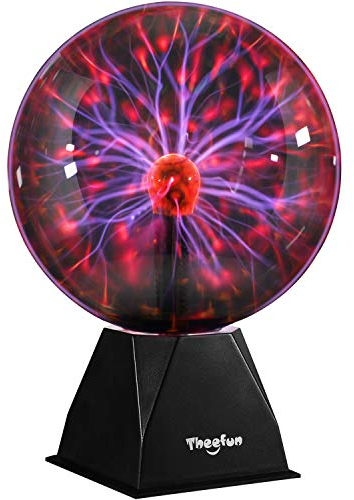Theefun Plasma Ball: 8 Inch Huge Plasma Globe Birthday Gifts Touch & Sound Sensitive Ball Lamp Electric Lightning Novelty Light for Parties, Home, Prop, Room Decoration