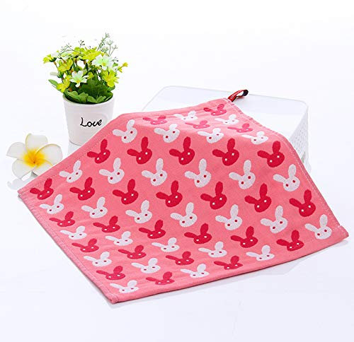 CCSYM Handtuchset, 2 Baumwollhandtücher, Quadratisches Handtuch, Wassertuch, Kindertuch, Weiches Saugfähiges Handtuch, Kaninchenpulver