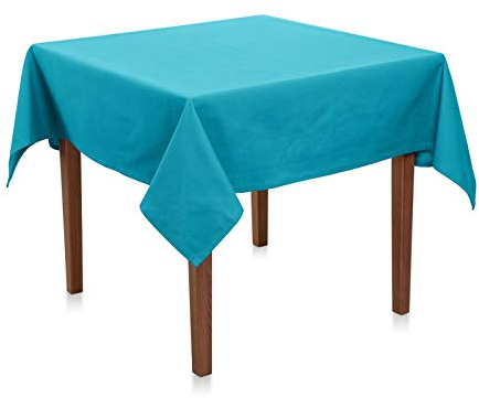 Biertisch Tischdecke Baumwolle Linon - Biertischtischdecke, Biertischgarnitur, Bierzeltgarnitur, Festzeltgarnitur (Türkis, 120x270 cm)
