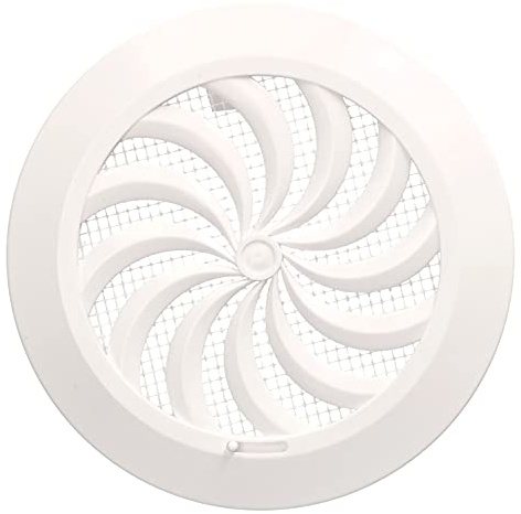KOTARBAU® Rejilla de Ventilación 100 mm Regulable con Cierre Redonda con Mosquitera, Blanca