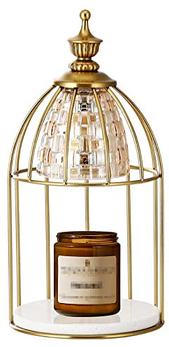 Swokazoe Candle Warmer Lamp for Top-Down Candle Melting, Vintage Aromatherapy Wax Melting lamp,Night Lamp (Gold)