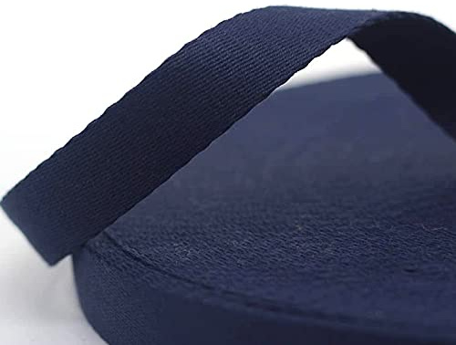 10 Yards Nähtechnik Köperband Baumwoll Schrägband Textilband Baumwoll Gurtband Nahtband für Taschen,Umhängetaschen,Handtaschen,Basteln Nähen DIY Handwerk,15 Farben und 5 breites(Navy blau,38mm)