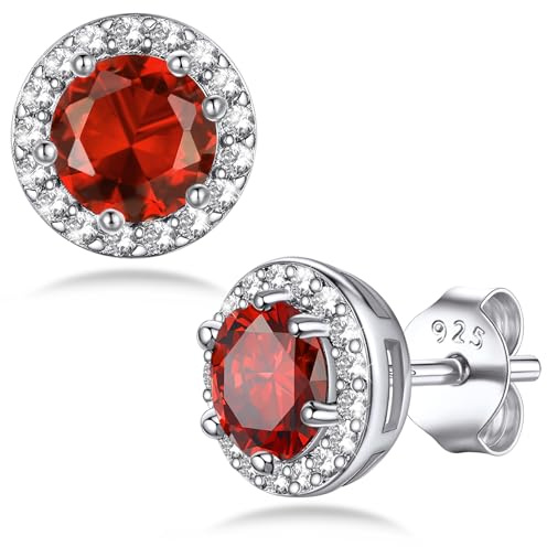 Bestyle Argent 925 Sterling Strass Boucles d'oreilles Femme Pierre Zircon | Piercing Oreilles Pierrres Zirconium 12 Mois Hypoallergénique