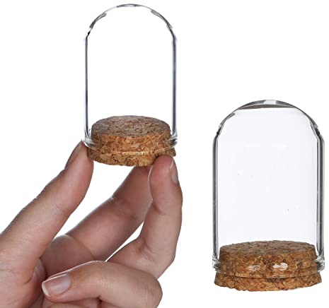 NaDeco Glasdom 'Mini' mit Korksockel, in vielen Größen auswählbar | Glas-Dome | Glashaube | Glasstürze | Glassturz | Glaskuppel | Glasglocke | Dekoglas | Glasdeko, Größe:Ø4 h.6 cm