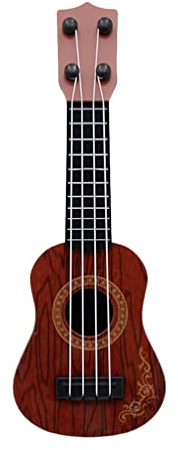NUOBESTY Mini-Ukulele-Gitarre FüR Kinder, 4-Saiten Plastik Spielzeuggitarre, Musikinstrument Lernspielzeug, PäDagogisches Musikspielzeug FüR Musikunterricht Und Geschenke, Braun