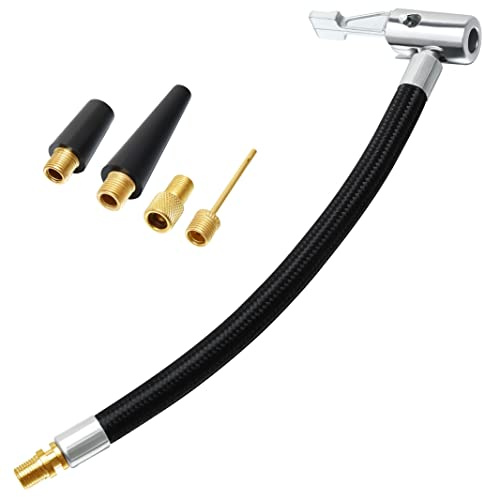 Yoicn Lth 24cm Tyre Pump Hose, Inflator Connector Push on Portable Car Air Tire Chuck Inflator Pump Extension Hose Adapter Pipe with Valve Adaptors for Bicycle Motorcycle Car (24cm/9.5inch)