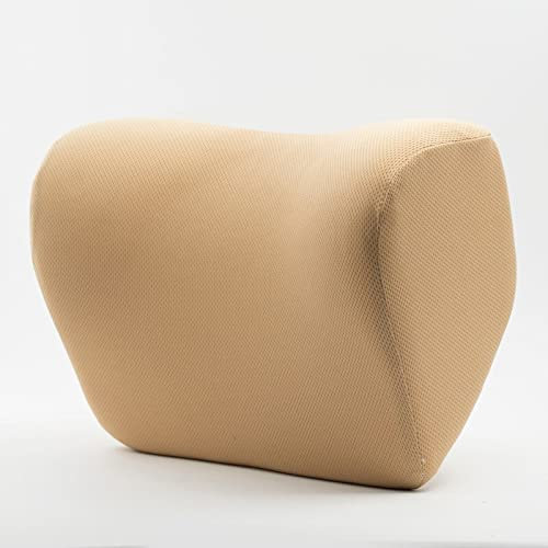 Auto-Nackenkissen, Kissen, Lendenwirbelstütze, universelle Autositz-Kopfstütze, Nackenschutz, Memory-Schaum, Baumwollkissen, Stoffbezug, Auto-Kopfstützenkissen (Farbe: Beige Kopfstütze 1 Stü