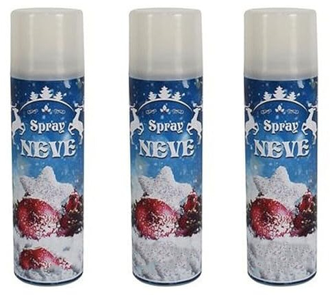 Kunstschnee Spray für Weihnachtsdekoration, Krippe, Weihnachtsbaum, Dose mit 100 ml, 3 Stück