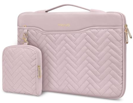 MOSISO 15-15,6 Pollici Custodia Laptop Protettivo, 16 Pollici Borsa PC Compatibile con MacBook Pro 16,HP,Dell,ASUS,Acer Quaderno,Rettangolo Quilted Borse con Maniglia&Tasca&Valigetta, Rosa