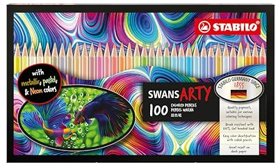 STABILO - Buntstift - swans | ARTY, 100er Pack, inkl. 27 Pastell-, 4 Neon- und 9 Metallic-Farben