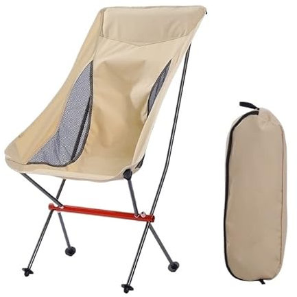 MOBAAK Campingstuhl Klappstuhl Outdoor Camping Picknick Tragbare Angeln Klappstuhl Atmungsaktive Aluminiumlegierung Rückenlehne Stuhl Strandstuhl Camping Stuhl (Color : Beige, Size : 99cm)
