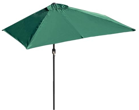 DJJYCTNM Halber Sonnenschirm – 6,6 Fuß Sonnenschirm Balkon mit Einfacher Kurbel, Neigbar – Halber Sonnenschirm für Den Außenbereich – Kleiner Baldachin für Balkon, Tisch oder Terrasse (Color : Green)