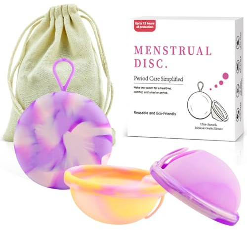 IXYHKB 2 Pezzi Coppetta Mestruale, Riutilizzabile Disco Mestruale, Coppetta Mestruale Morbida, Coppa Mestruale con 2 Misure S e L per Donne Attive, Sport, Nuoto e Yoga