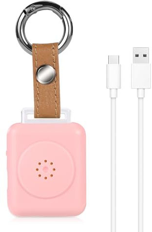 LE Sircut PA01 Modischer Leder-Schlüsselanhänger, persönlicher Alarm, Sirene für Frauen, Studenten, Kinder, ältere Menschen, Mädchen, Panikalarm, wiederaufladbar, 130 dB, extra laut mit