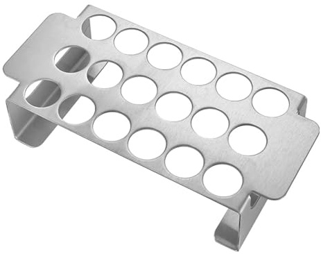 POFET 18-håls grill chiliställ, non-stick lätt bärbar rostfritt stål grillpeppar grillställ med handtag för chili, kycklinglår, popperställ för BBQ-rökare eller ugn