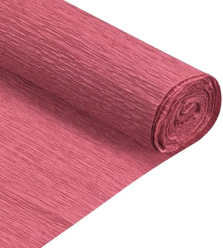 QUARKZMAN Crepe pappersrulle 210 cm längd 50 cm bredd för bröllopsceremoni olika stora fester dekoration, mörkröd
