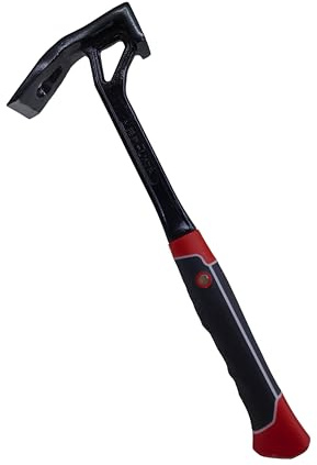 Woodcarving Straight Adze, Hammer, and Magnetic Nail Starter – Forged Heat-Treated Steel, Non-Welded Construction, Ergonomic Shock-Absorbing TPR Handle, 1.7 lbs