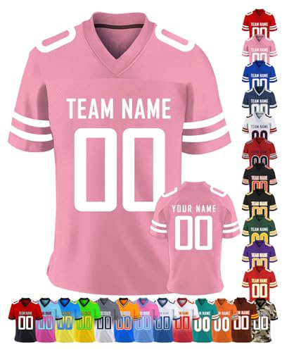 Camiseta de fútbol americano personalizada para hombres, mujeres, jóvenes y niños con nombre y número de equipo personalizados, uniforme deportivo, regalos para fanáticos