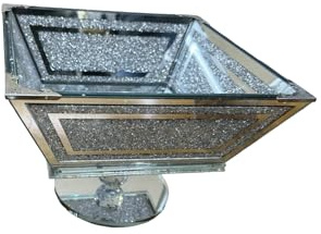 Krossad diamant silver fruktskål, kökstillbehör, 20 cm x 26 cm