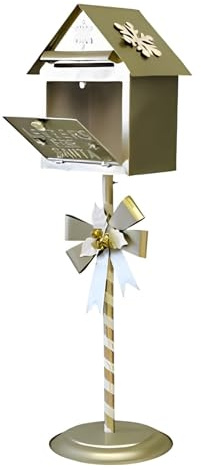 Marvin Cassetta della Posta di Natale per Babbo Natale, Lettere Santa Claus, Decorazione Natalizia Ideale per la Casa, Negozi o Vetrine (Champagne)