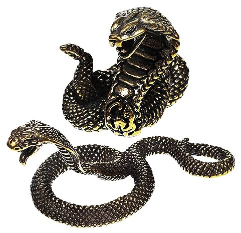 Cabilock 2stücke Messing Schlangenstatue Elegante Tierfigur Für Tischdekoration Im Büro Und Zuhause Kreative Wohnaccessoires Langlebige Ornamente Für Jede Einrichtung