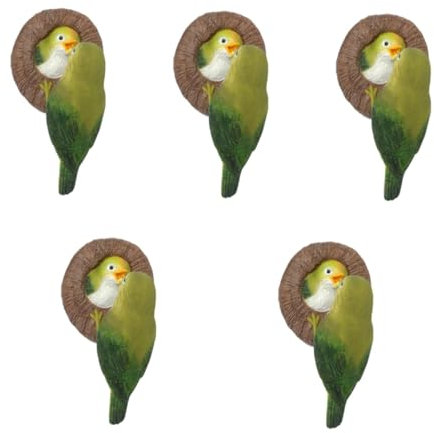 YARNOW 5pièces Figurine Oiseau Suspendue Décoration De Jardin Réaliste Ornement De Arbre Vif Sculpture Animal pour Extérieur