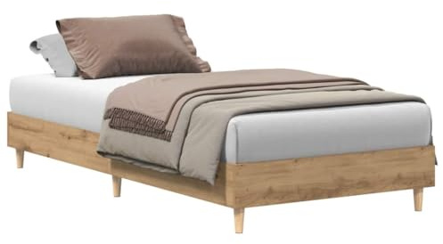 vidaXL Sängram utan madrass hantverksmässig ek 75x190 cm