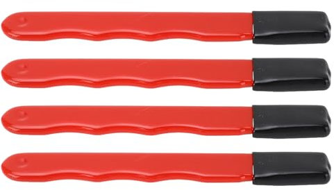 Gavigain Lot de 4 mini affûteurs en tungstène compact et portable pour outils de jardin, poignée antidérapante, aiguise les sécateurs, haches, cisailles à haies, idéal pour les (Rot glänzend)