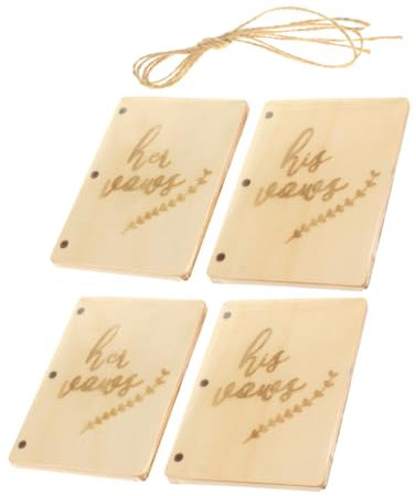 Alipis 4 Sätze Gelübde Handbuch Album Registrierung Paare Hochzeit Braut Gelübdebücher Gästebücher Kraftpapier Aus Holz Aus Holz Ehegelübde Buch Gelübdebuch Aus Holz Beige