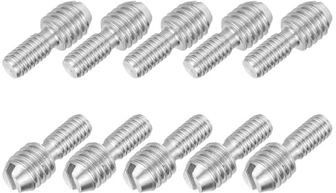 PATIKIL M4x8 Bis M6x6 Doppelendig Gewindestiftschraube 10er Pack Schlitzkopf 304 Edelstahl Stiftschrauben Gewindereduzierer Adapter Für Möbelbefestigung 14mm Lang