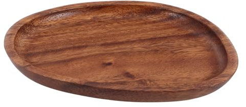 Cabilock Bandeja de Madera Maciza para Servir Comida Fruta Postre Bandeja de Madera para Aperitivos Plato de Postre para Platillos