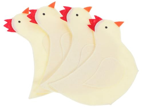 BESTOYARD Egg Cosy Egg Protector 4pcs Chick Shape Fabric Material Sturdy Easter Chick Easter Party Supplies Beige